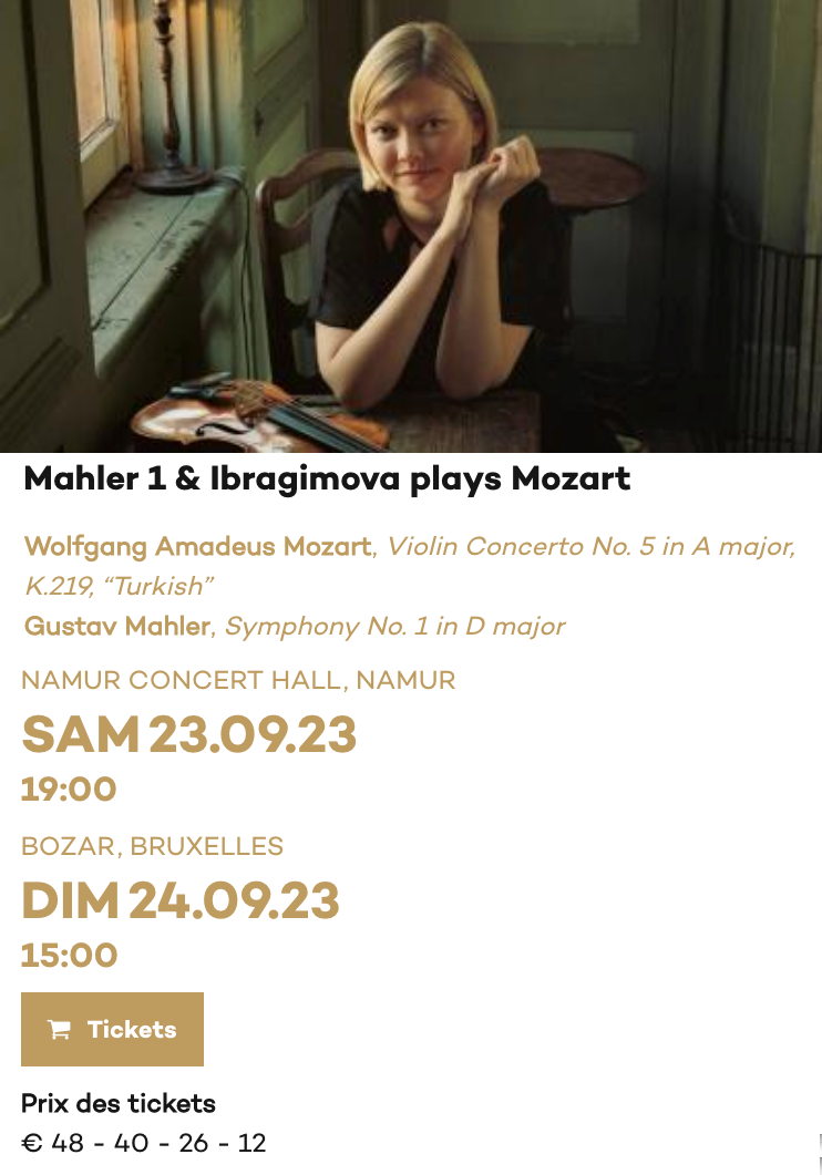 Page Internet. Mahler 1 & Ibragimova plays Mozart. Roberto González-Monjas, chef d'orchestre et Alina Ibragimova, violon. 2023-09-23